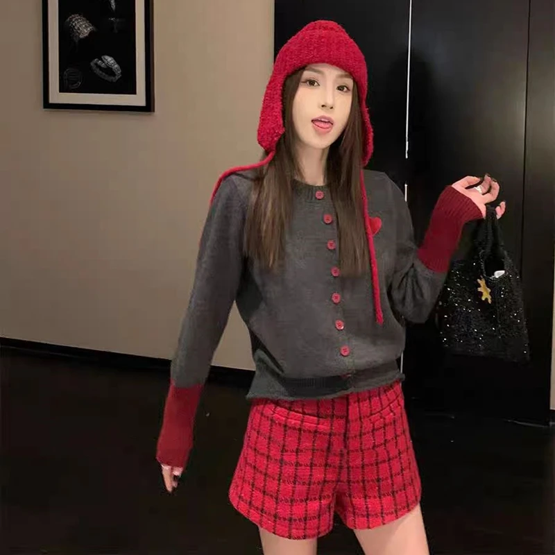 تريكو جديد طويل الأكمام محبوك سترة المرأة بالأزرار ضئيلة س الرقبة متماسكة سترة سترة المرأة بلايز Sueters De Mujer Q2099