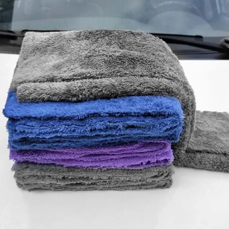 3pcs Car Wash Microfiber Towel Cleaning Drying Cars Polishing Cloth Soft Edgeless Car Detailing Waxing Towel Cars Cleaning