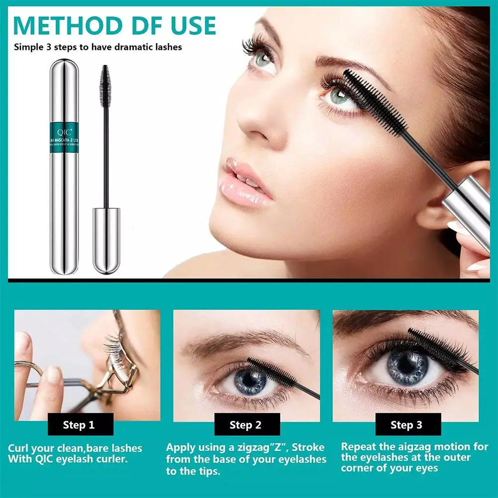 1 Stuks 2 In 1 Mascara Waterdichte Fijne Dubbele Vezel Dubbel Lang Geen Zijde Volume Curling Effect Ogen Make-Up Laatste Z4w2