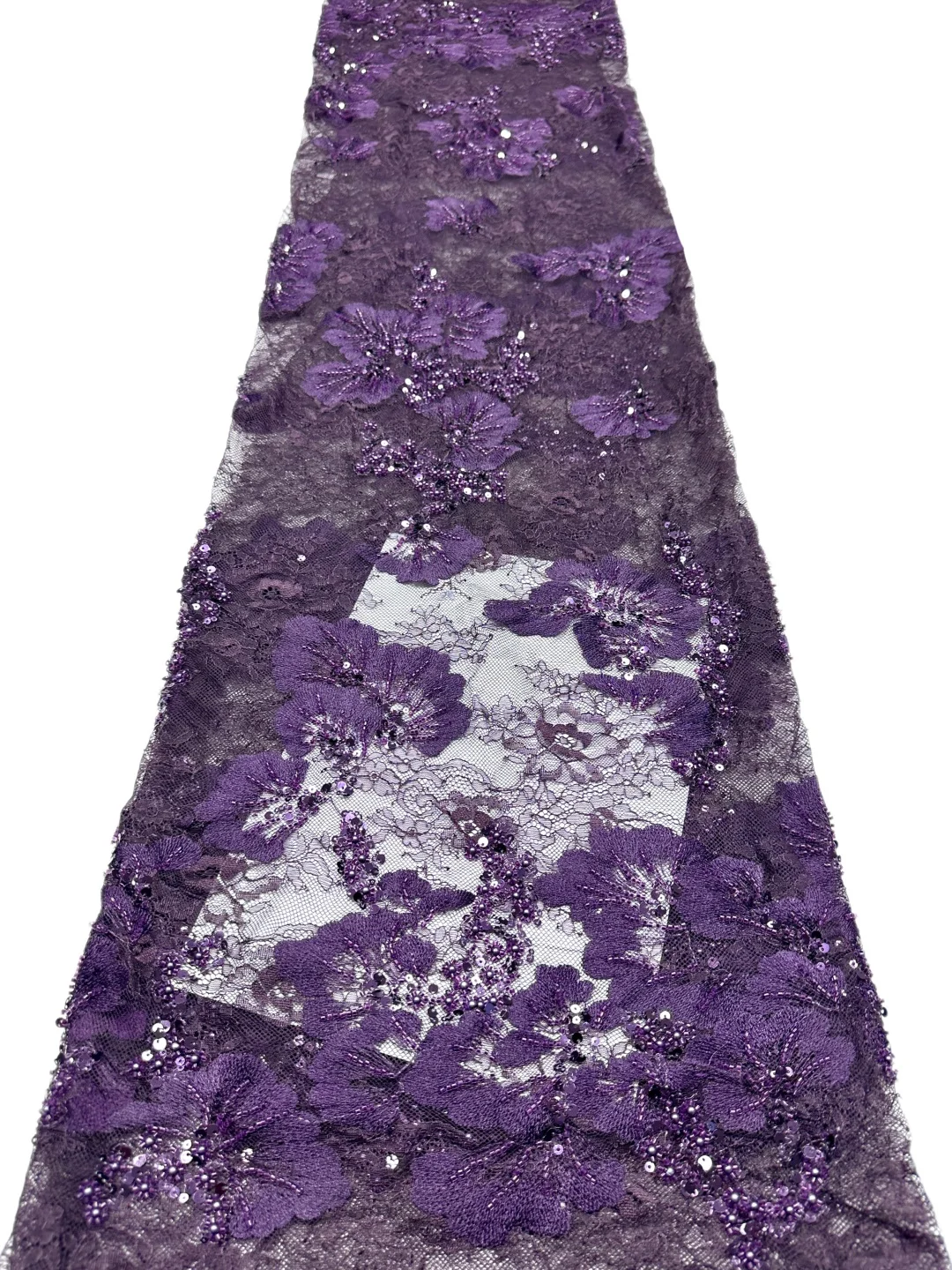 

High Quality Bridal French Lace Fabric Beaded Embroidered with Nigerian Sequins Tulle for Sewing African Style Party Dresses