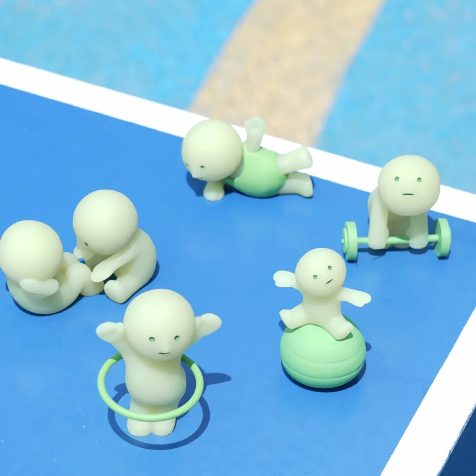 Überraschungsgeschenk Fitness-Übungs-Serie Mehrere Puppen Grün Nachtleuchtende Mysteriöse Blindbox Actionfiguren Dekorationsmodell – Detail 5