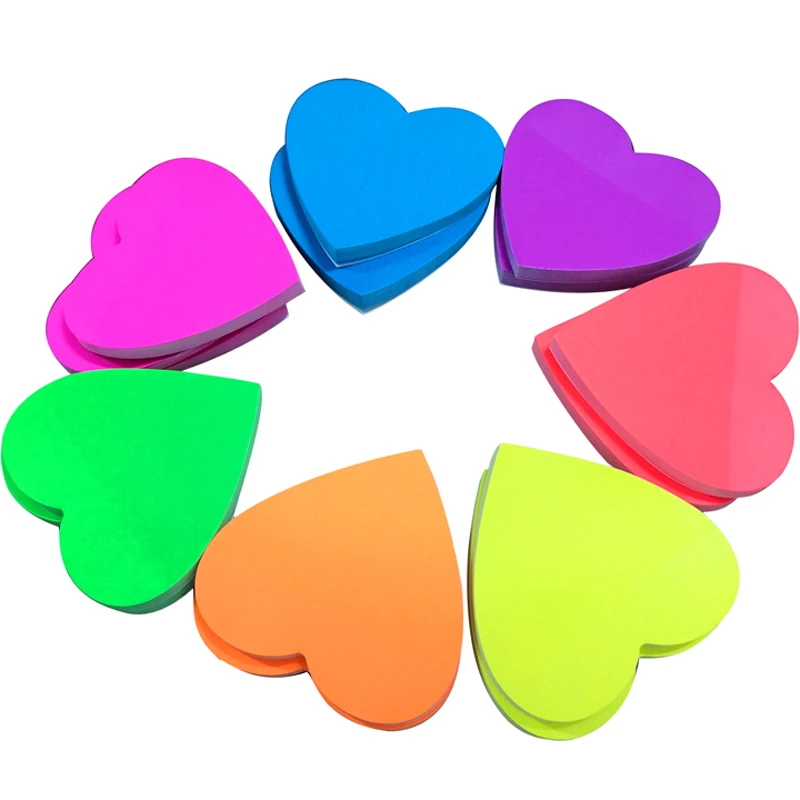 Colorful heart sticky Stationery Sticker Bookmarker Heart Shape Memo Pad Sticky Notes Message Pad sticker multicolour
