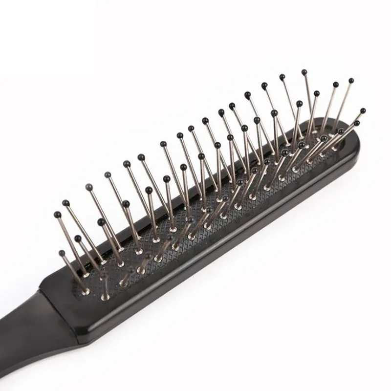 3 Row Hair Brush Metal Tips Rattail Teaser Brushes Wig Comb Rat Tail Detangling Men Salon Hair Styling Steel Needle Hairbrush