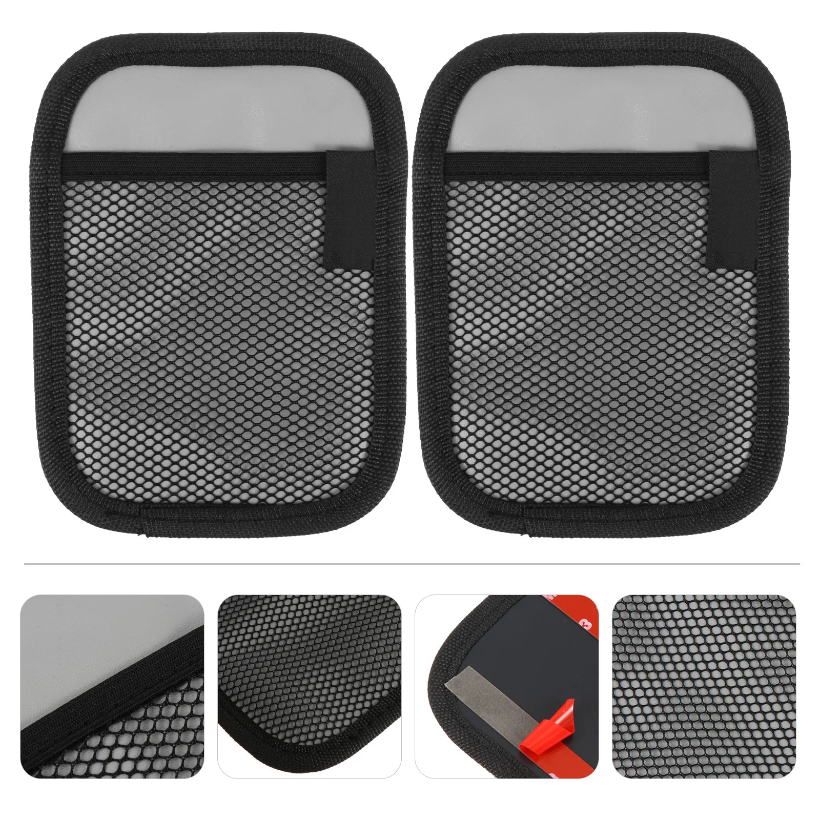 

2Pcs Car Sticky Storage Organizer Oxford Cloth Seat Sundries Bag Multifunctional Car Mounted Storage Pouch Phone Holder