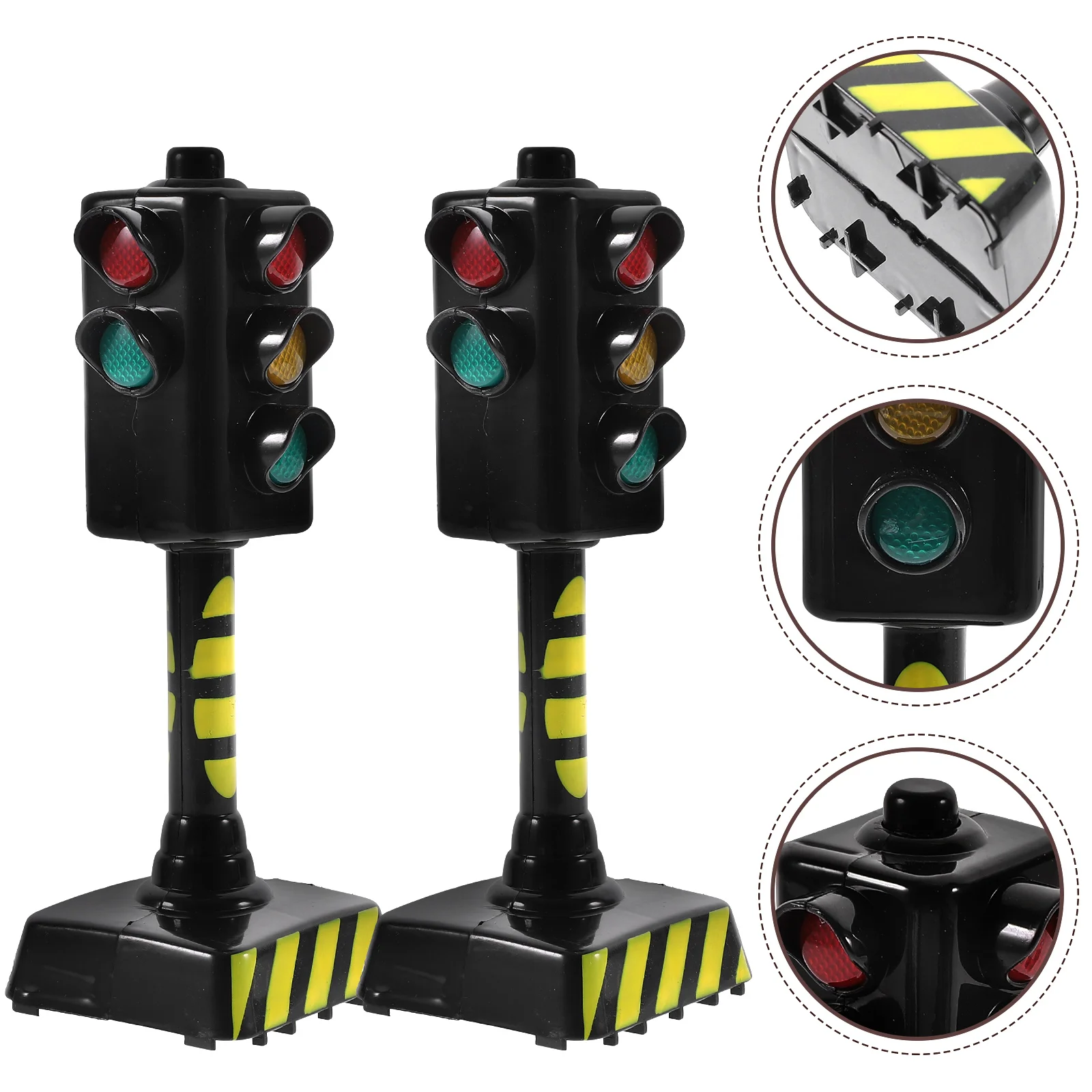 

2PCS Mini Signal Light Model Toy Simulated Traffic Light Toy Imitation Road Scene Props Traffic Safety Education Toy Early