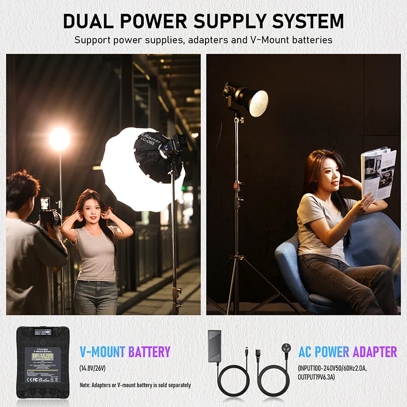 Ulanzi VL-120Bi VL-120C Luz de Vídeo COB 120W V-Mount 2700K-6500K CRI>95 — foto 5
