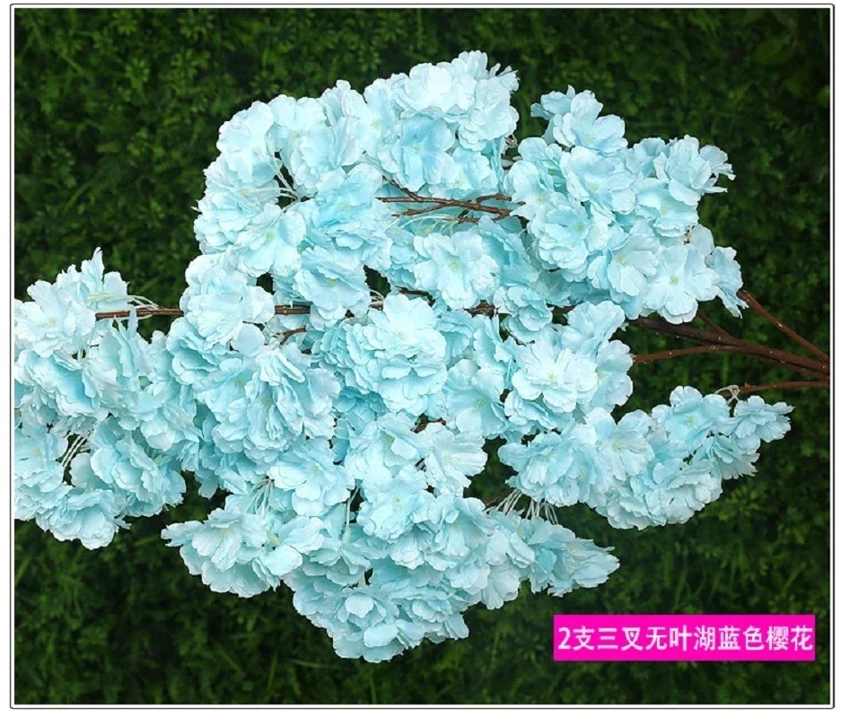 140-Heads Artificial Flowers Cherry Blossoms Wedding Arch Decorate Fake Flower Silk Hydrangea White Branch Home Decor