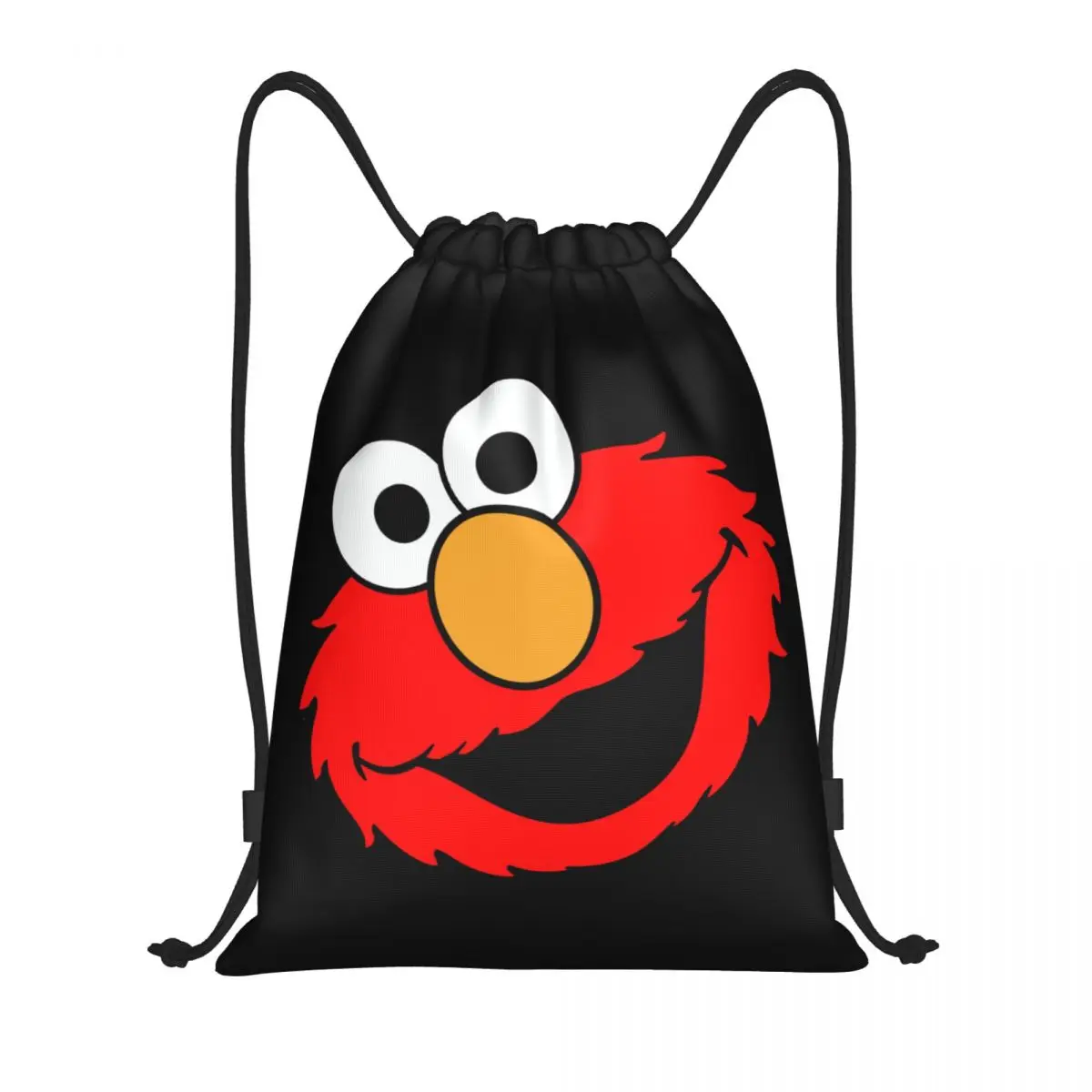 Custom Elmo Face Drawstring Backpack Sports Gym Bag for Women Men Sesame Street Shopping Sackpack