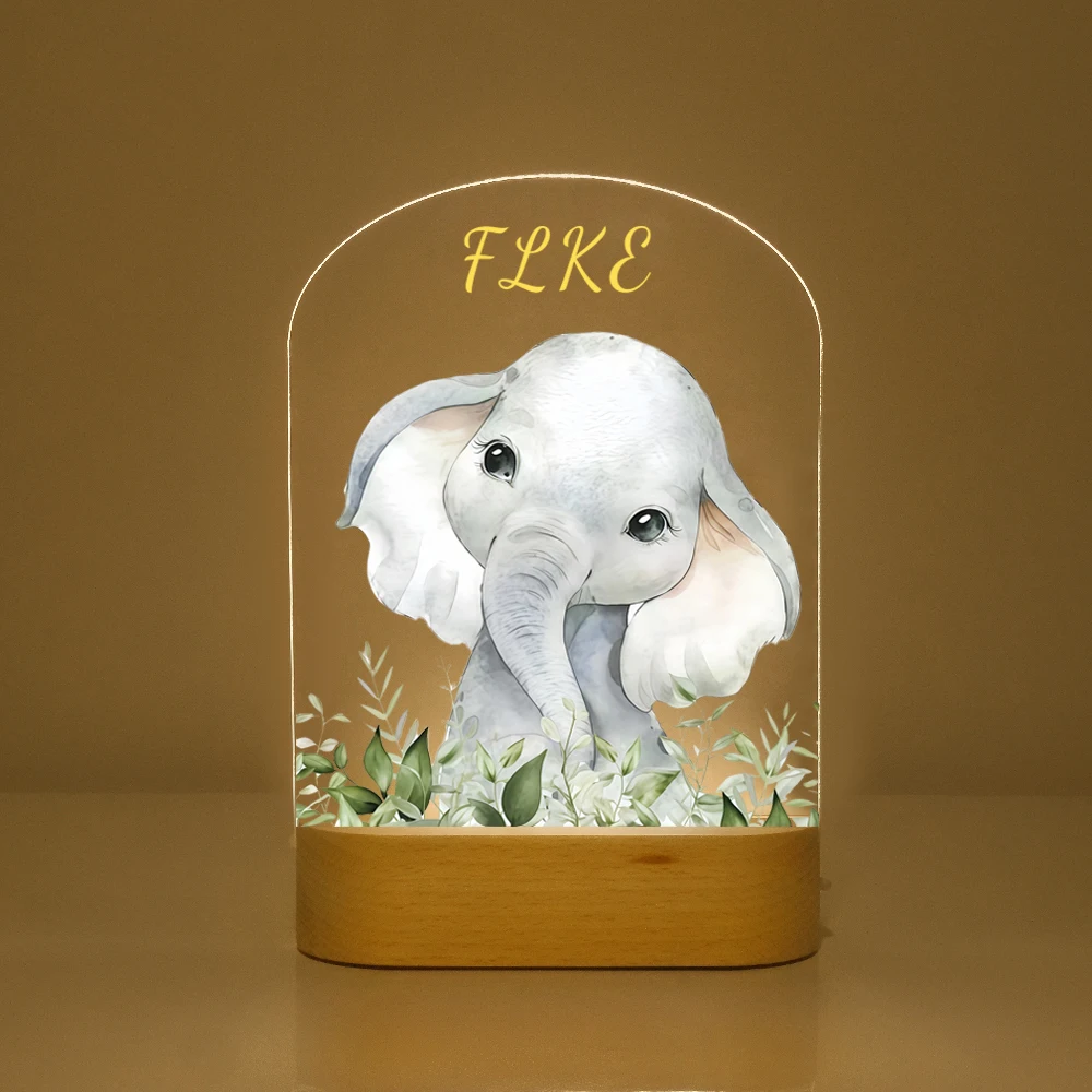 

Personalized Children Animal Night Light Custom Name Acrylic Lamp Baby Kids Bedroom Decoration Neonate Birthday Christmas Gifts