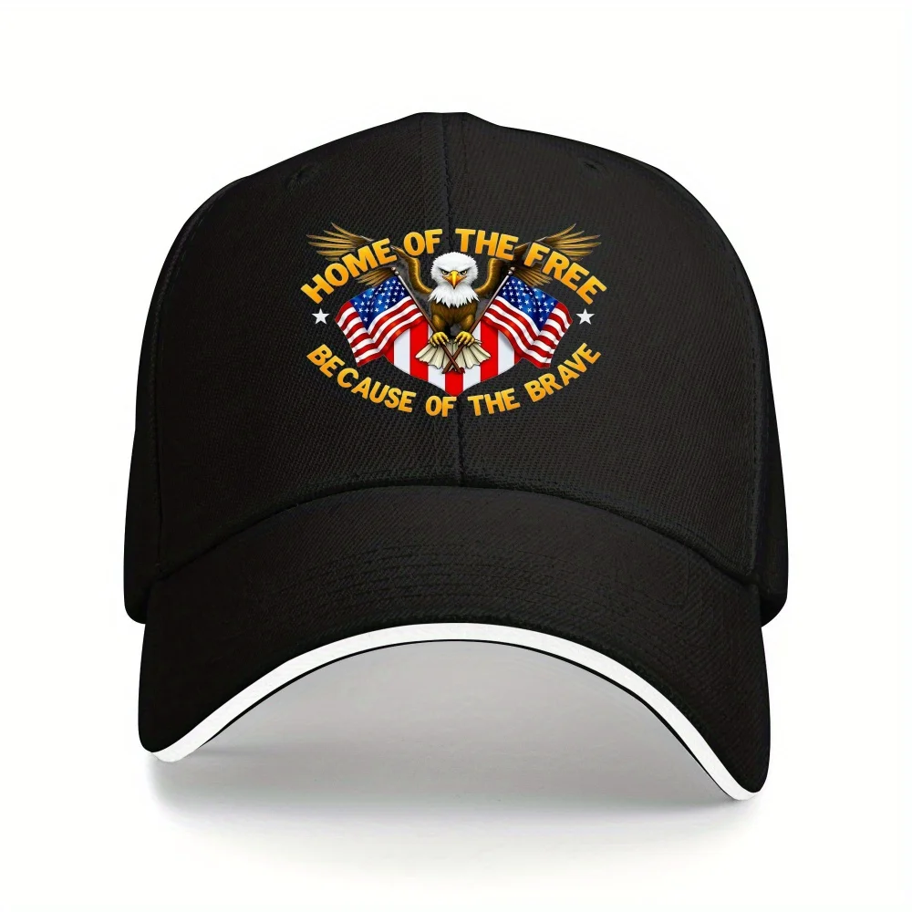 Patriotic American Flag Baseball Cap with Eagle & 