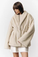 Mixed Color Faux Fur Long Coat 11 Fashion Mixed Color Lapel Collar Woman Long Coat Elegant Full Sleeve Loose Overcoat New Winter Lady High Street Faux Fur Jacket 5