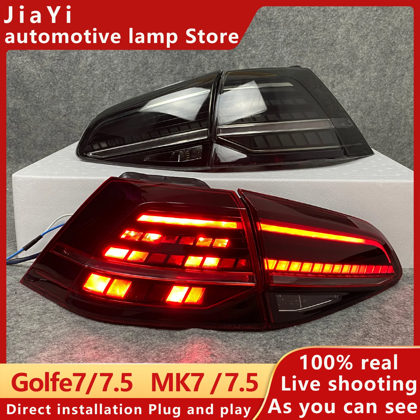 

12V LED Tail Lights Assembly For Golf 7 MK7 7.5 2013-2020 Tail Lamps With Dynamic Turning Lights Brake Reverse lights