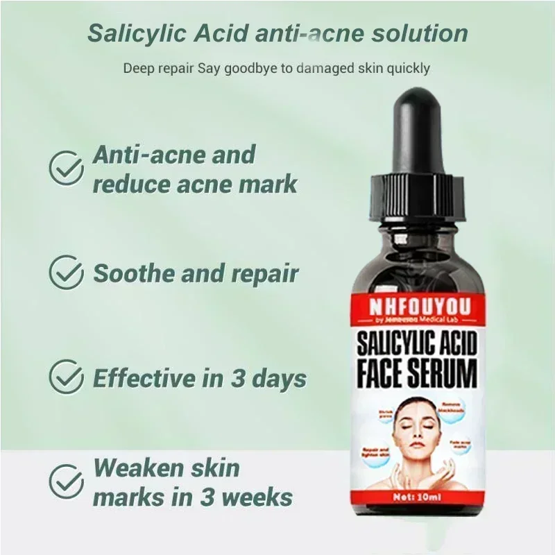 Salicylic Acid  Solution Essence 10mL Shrink pores and Acne Spot Removing Shrink Pores Oil-Control Brighten Face Skin Makeup