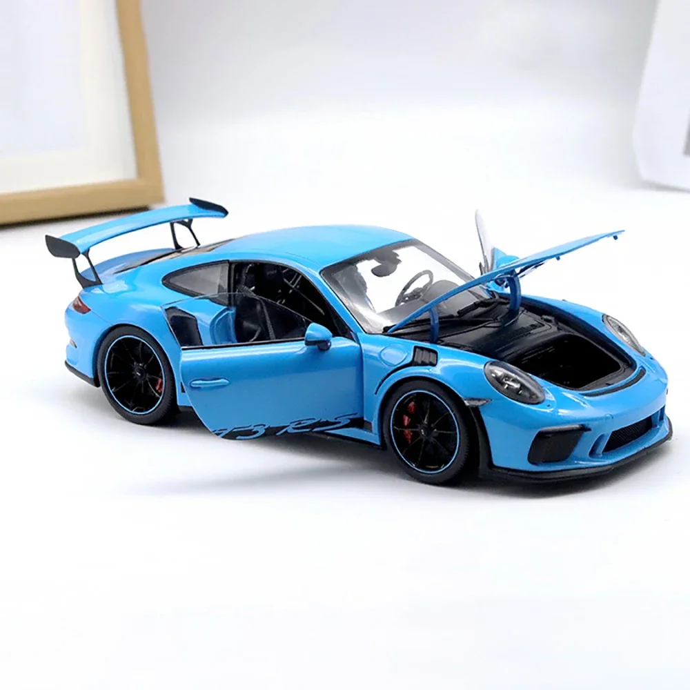 WELLY GTA 1:18 Porsche 911 GT3 RS Alloy Scale Model Sports Car High Simulation Metal Diecast Toy Car Collection Gift Children