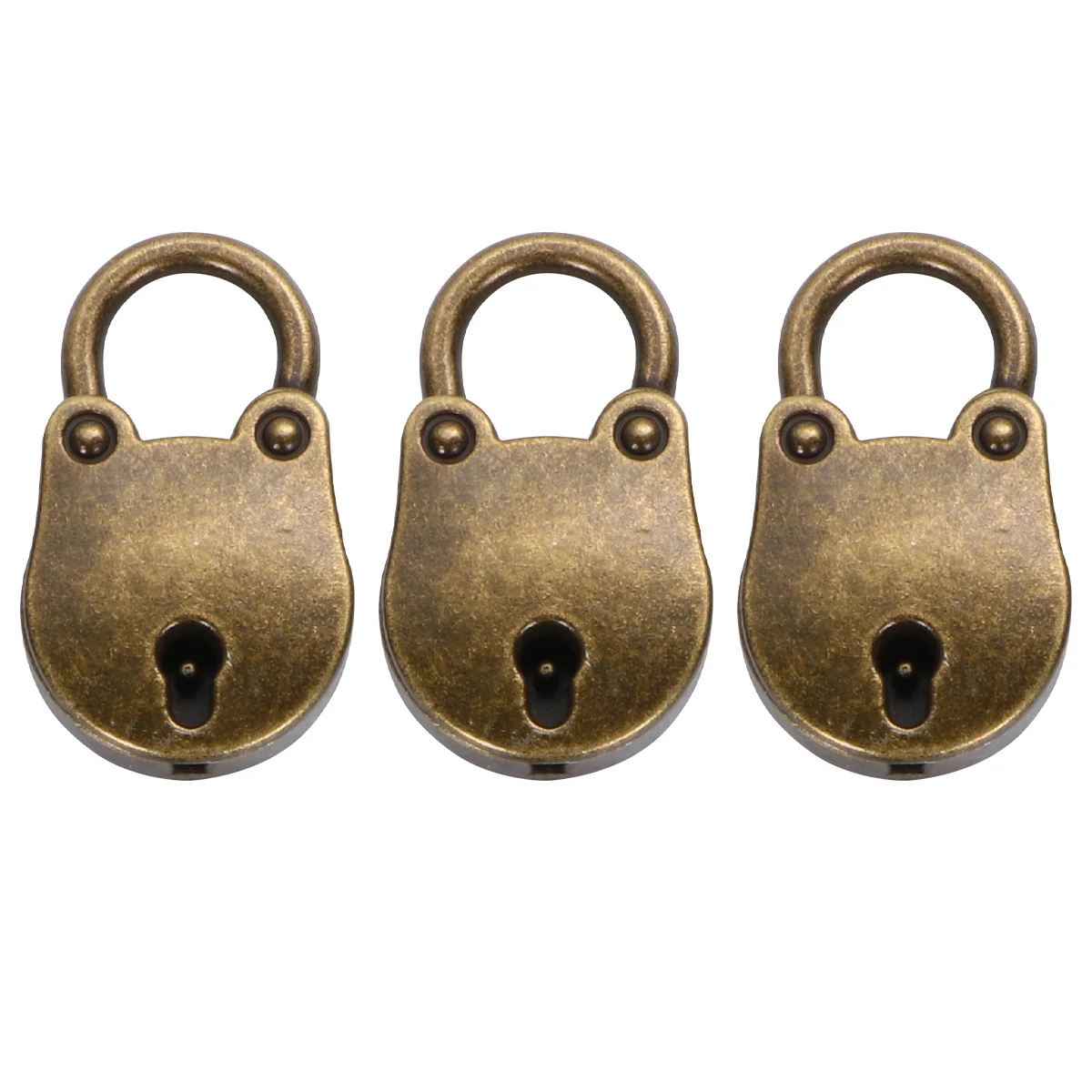 

3 Pcs Vintage Padlock Mini Key Locks Small Size Lightweight Portable Bright Color Durability Door Hardware