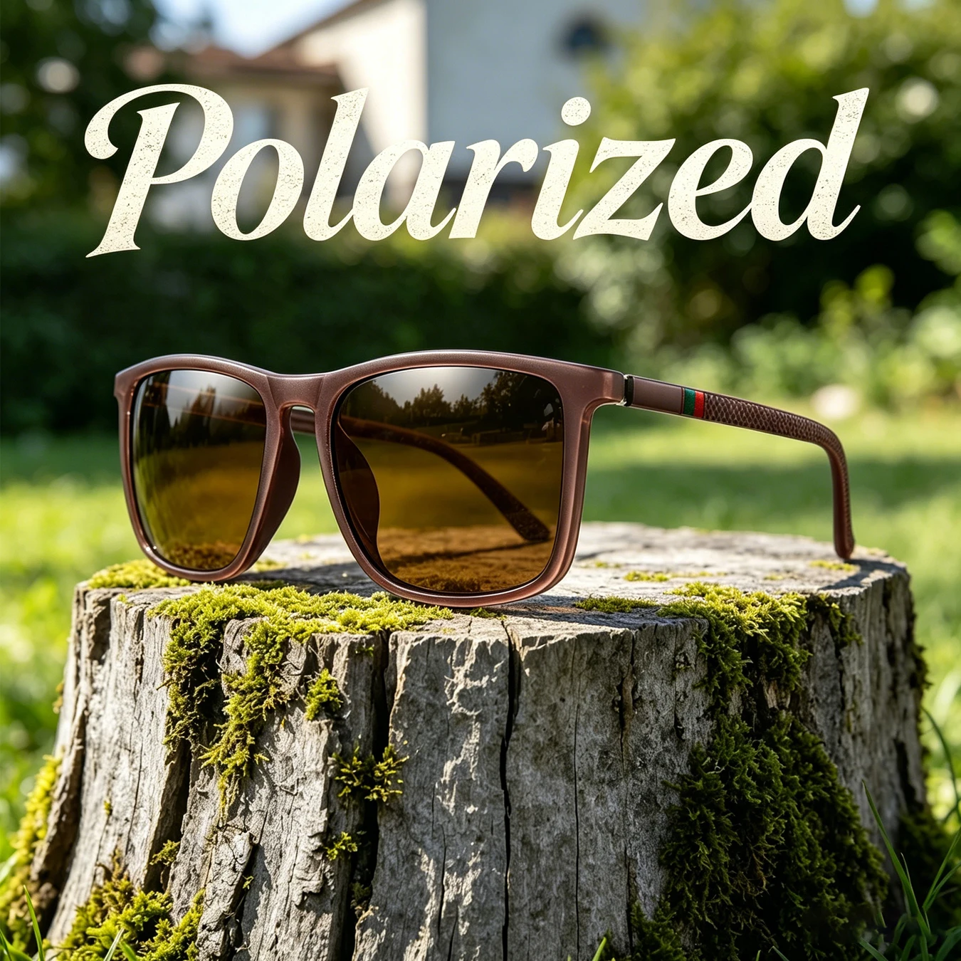 LOISRUBY Polarisierte Sonnenbrille, UV400, quadratisches Retro-Design, angenehm zu tragen, zum Fahren, Angeln, Reisen, Radfahren, Unisex-Brille