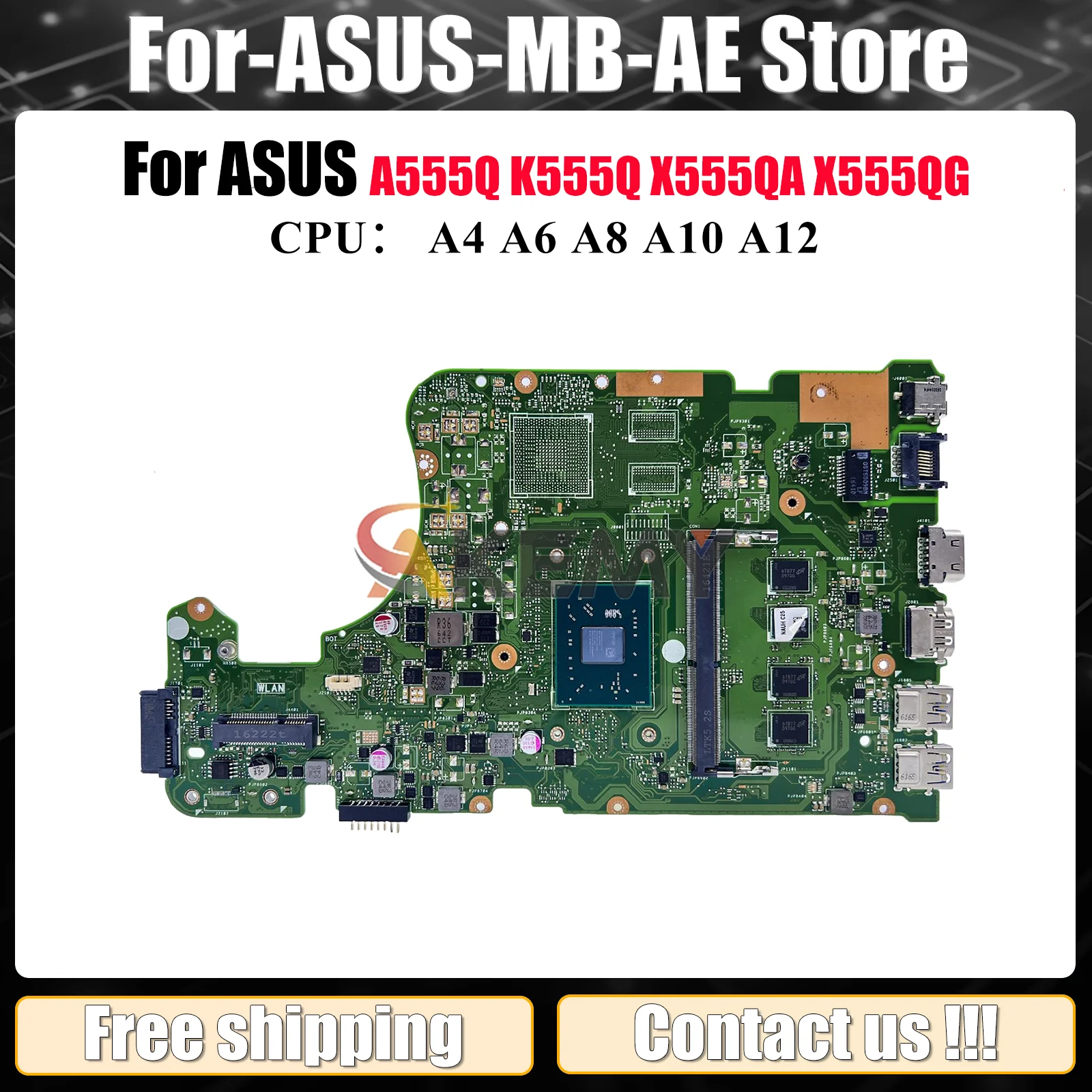 

Материнская плата для ноутбука X555QA для ASUS VivoBook X555QA X555QG A555Q X555Q K555Q с процессором A4 A6 A8 A10 A12, быстрая доставка