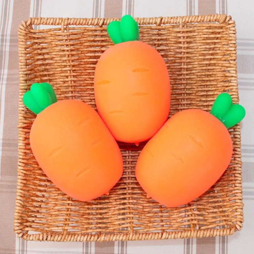 

Fidget Toy Carrot Fidget Toy Vent Toys Sensory Toy Food Carrot Shape Pinch Music Kawaii TPR Fake Food Vent Ball Children Toys