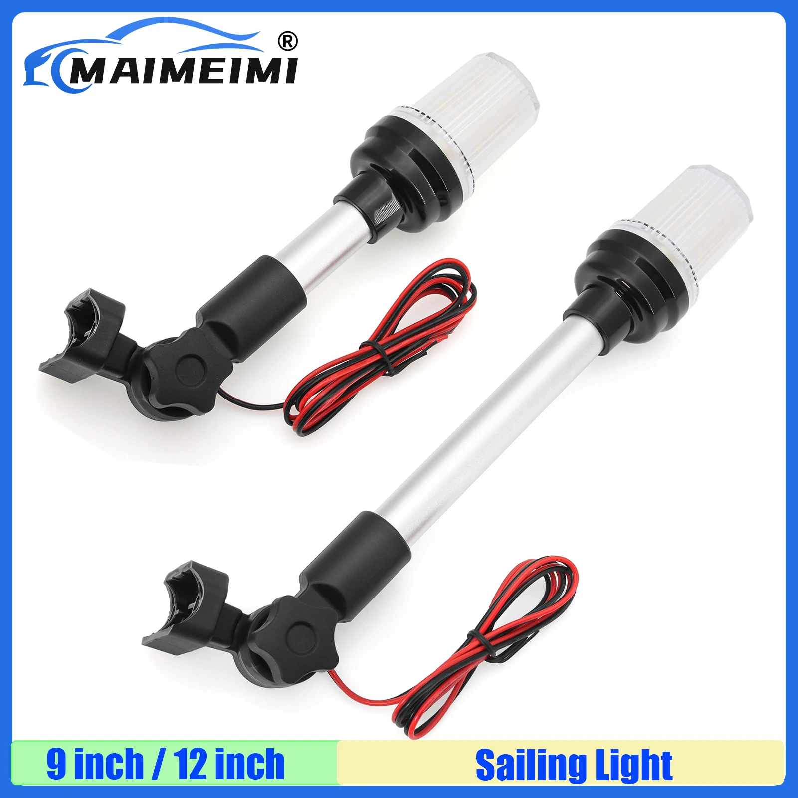

MAIMEIMI 9inch,12inch Sailing Light Bright Boat Marine Navigation Light Fold Down Signal Lamp Boat Yacht Accessories DC12V24V