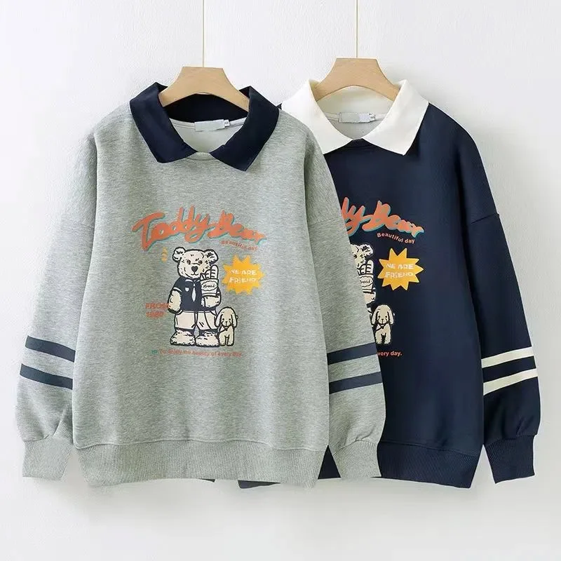 

Fashionable Sweatshirt for Teens And Middle School Students Casual Long Sleeve Versatile Comfortable Cotton Inner Liner Autum...