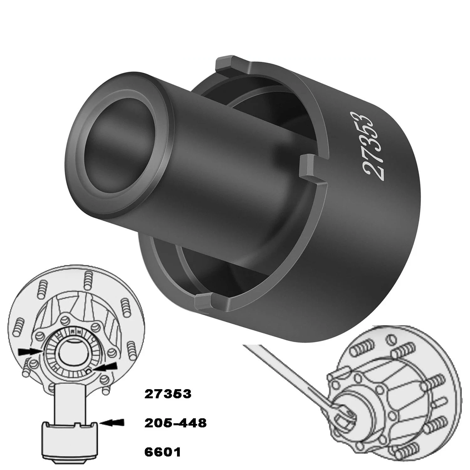 

Rear Axle Nut Wrench For Ford F-250/350/450 Super Duty Trucks 2003 and Up, 10.5 inches, Replace# 205-448, For OTC 6601 27353