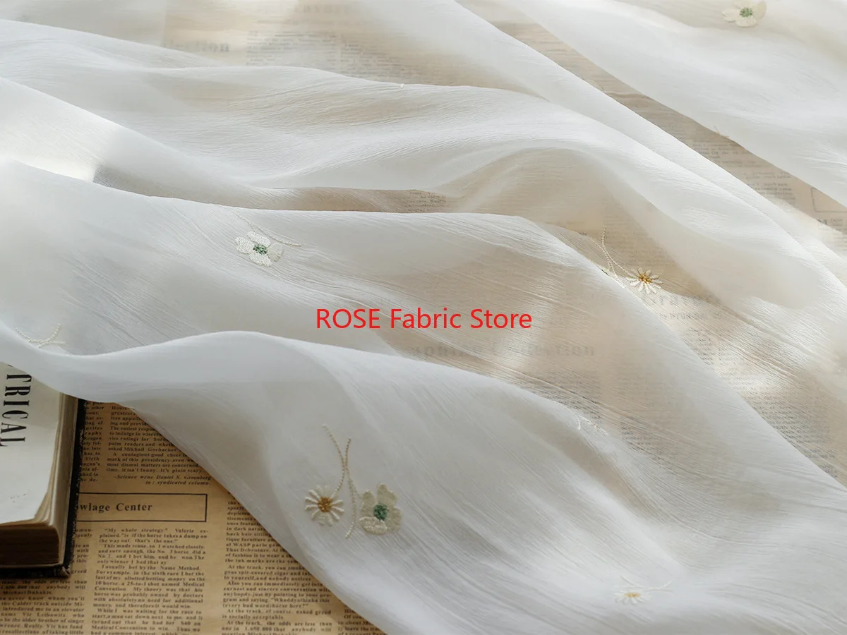 Tessuto morbido tulle ricamato a fiori per abiti superiori, camicie, abiti per bambini, abiti da sposa, cucito fai da te, abiti primaverili estivi