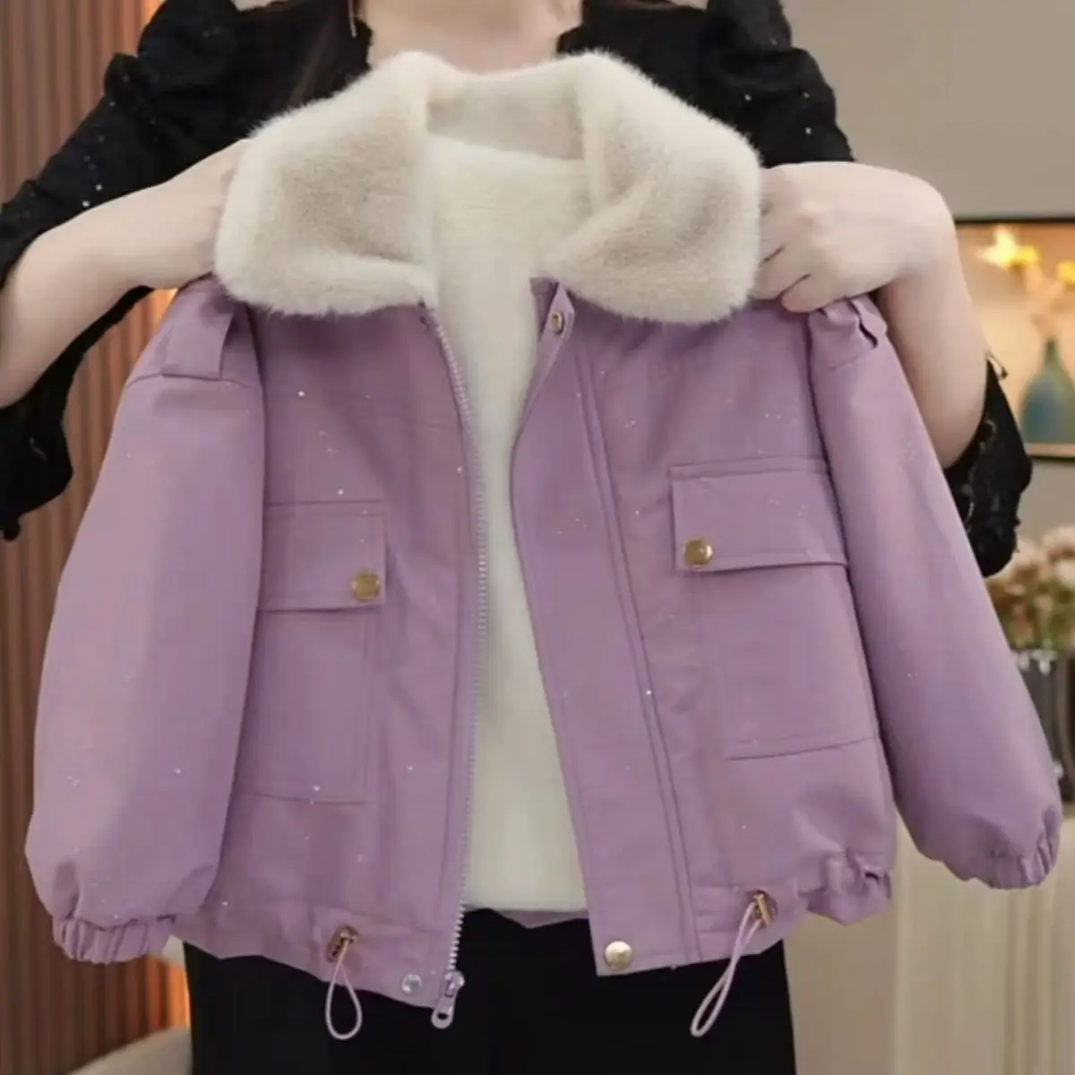 

Girls Thick Coats Winter 2025 Children Warm Velvet Jackets For Baby Girl Clothes Tops Kids Down Fur Outerwear Parkas Outdoors 9Y
