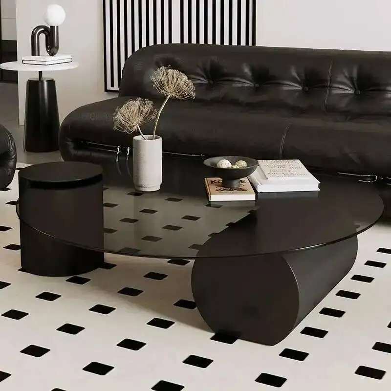 مصمم القهوة الزجاج طاولة المعيشة المستديرة غرفة الكتابة طاولة القهوة الشمال فريدة من نوعها شفافة Mesas Bajas أثاث قاعة المدخل #3