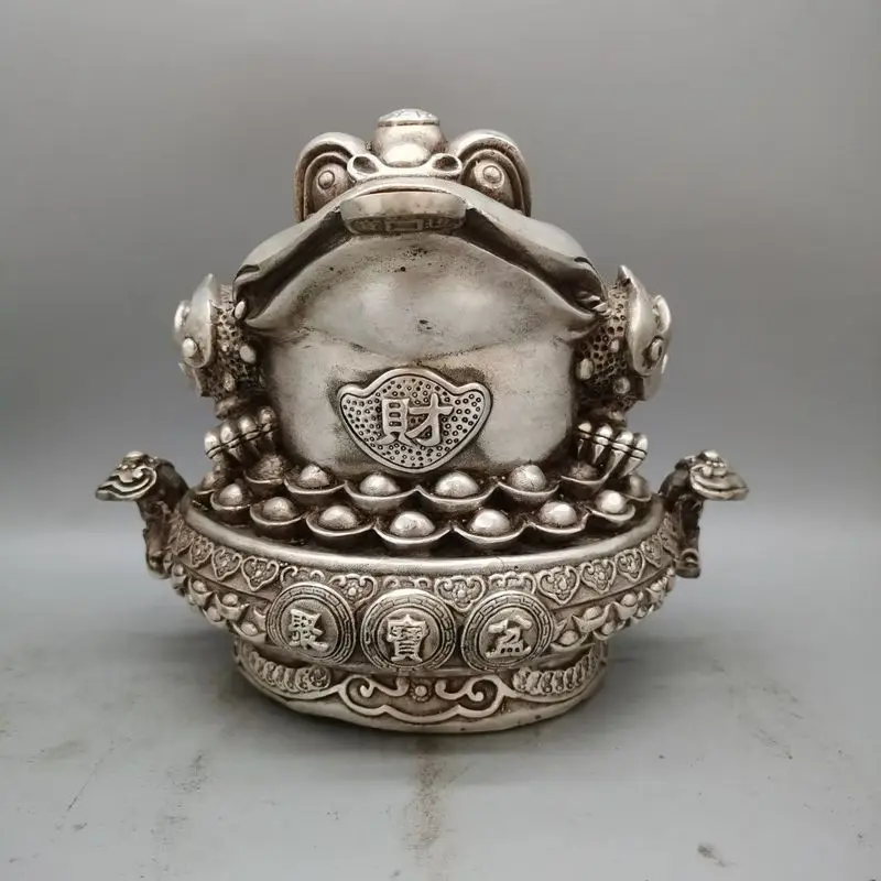 White copper three-legged golden home opening gift ornament antique-style gold toad decoration craft