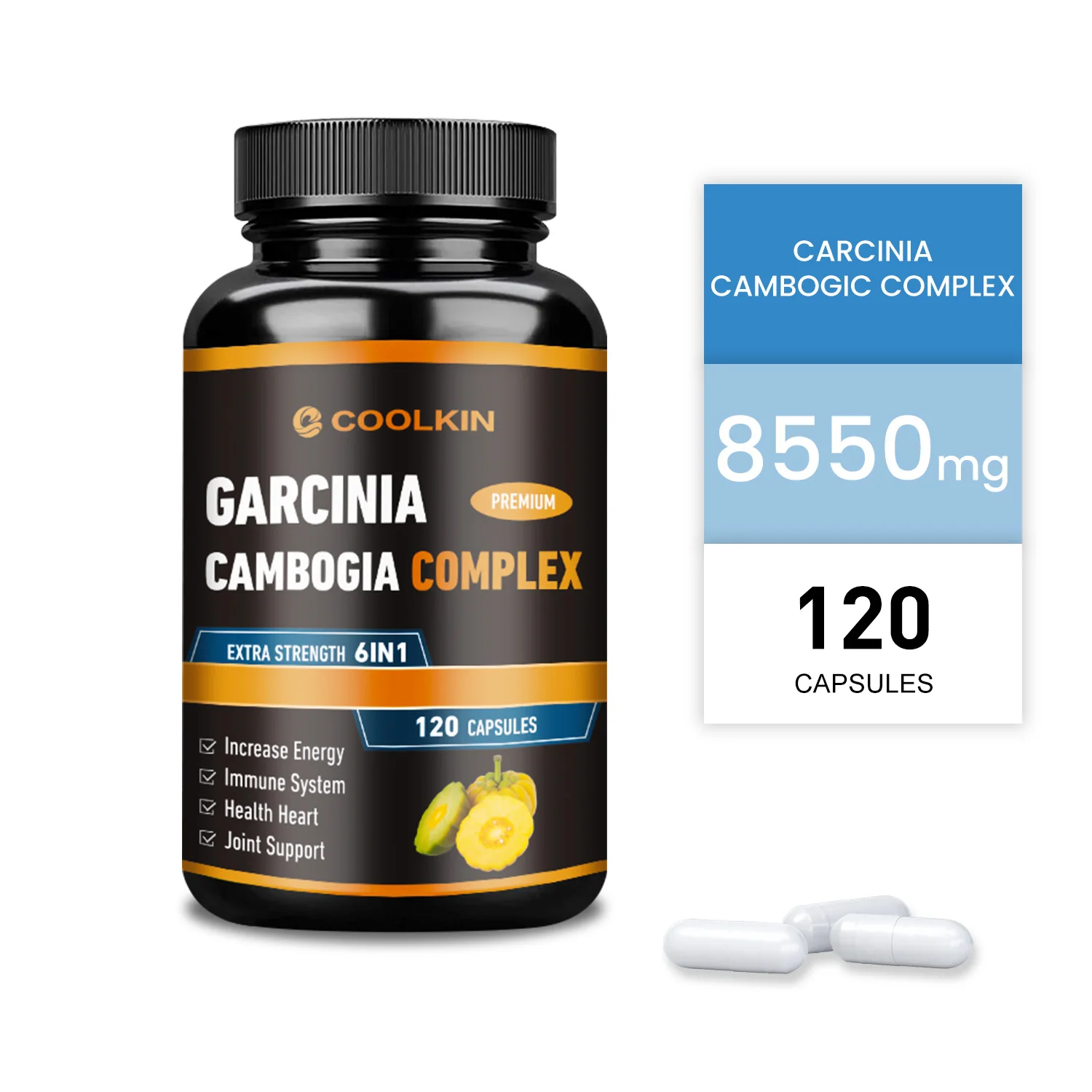 Garcinia Cambogia - Fat Burner, Detox, Appetite Suppressant, Skin Beauty, Energy Metabolism Supplement