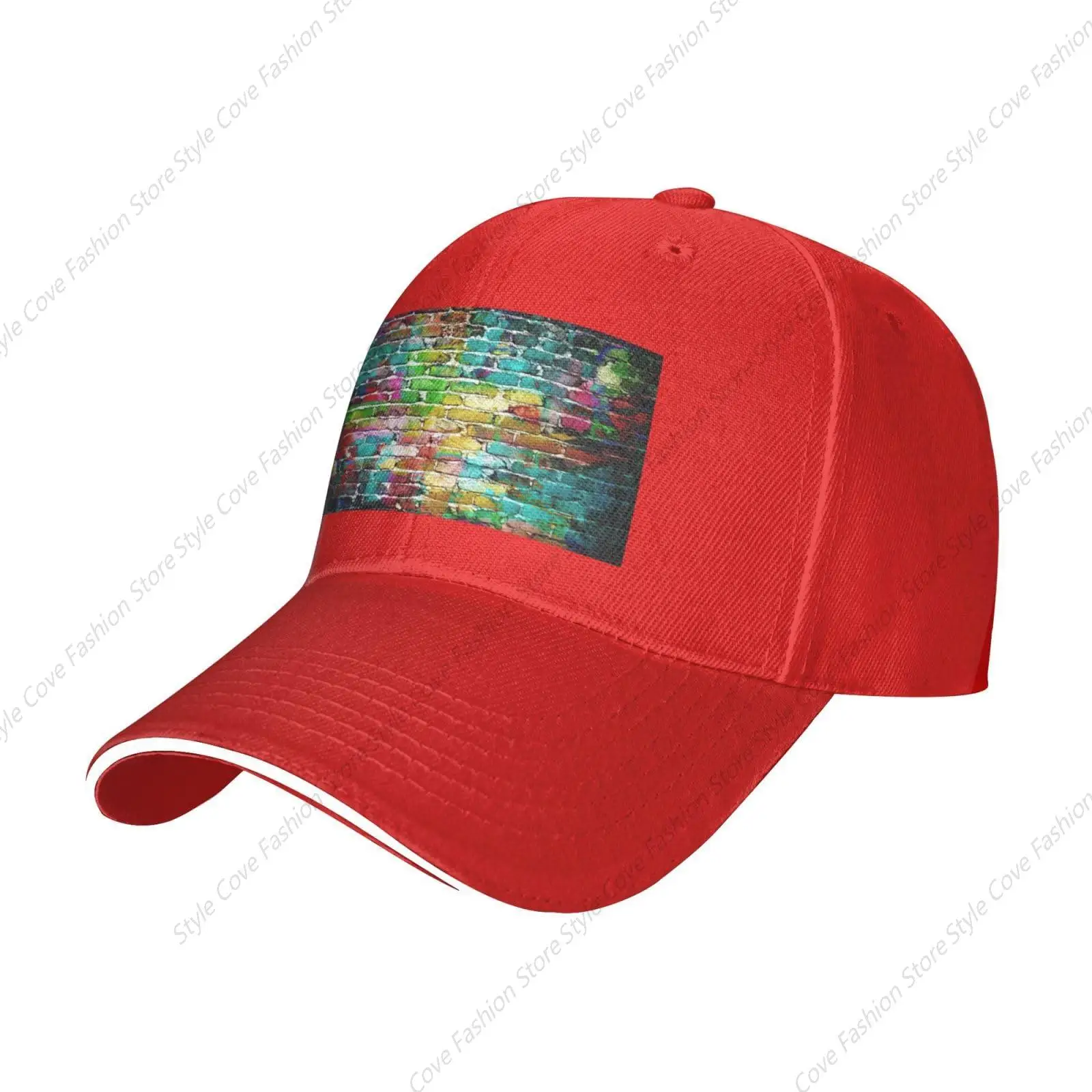 Graffiti Colorful Brick Print Casual Sandwich berretti da Baseball berretto da Baseball Unisex Versatile cappello di protezione solare cappello regolabile