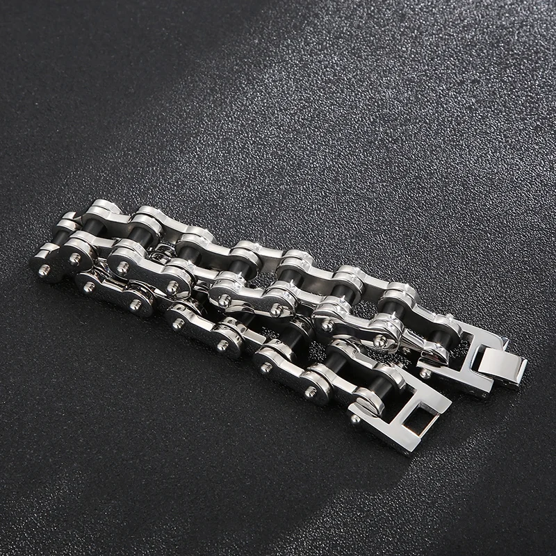 Fongten 22mm Stainless Steel Bracelet For Men High Quality Bicycle Motorcycle Chains Heavy Bracelets Bangle Cool Men Jewelry