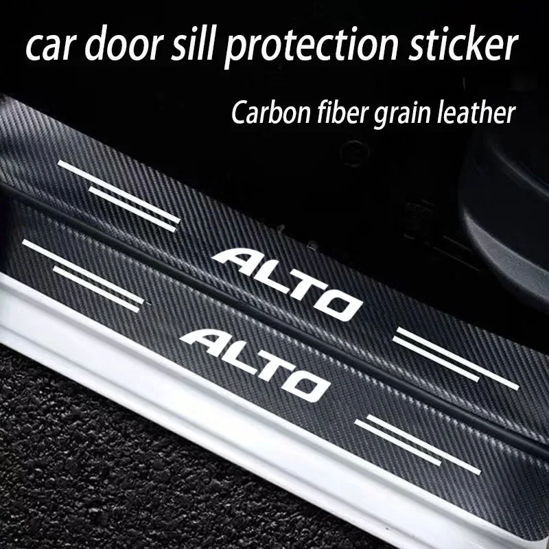 Car Door Sill Protector Welcome Pedal Cover Anti-drity Anti-scratch Strip Protective Strip for Suzuki ALTO Car Accessorie view 3