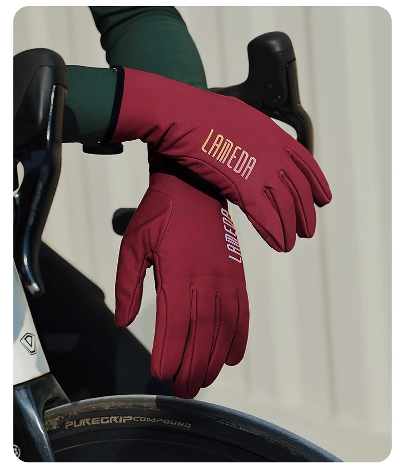 LAMEDA Winter-Fahrradhandschuh, Touchscreen, Reiten, Thermo, warm, Straße, Vollfinger, wind- und wasserdichte Handschuhe, Fahrradzubehör – Detail 13