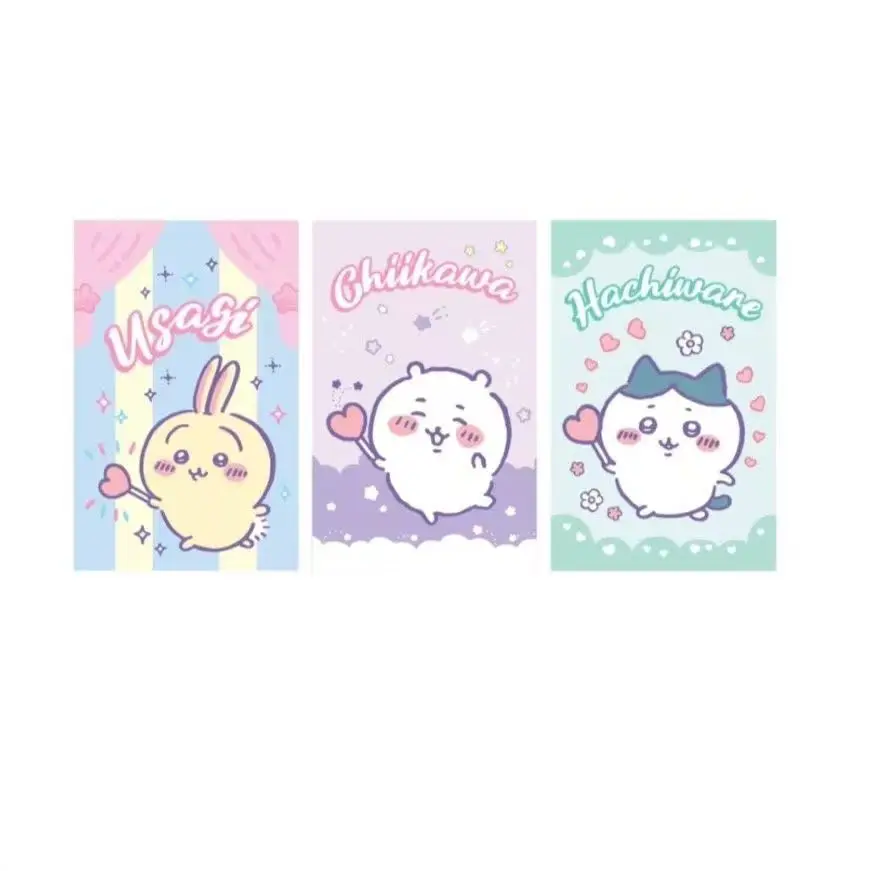 3 Stück Chiikawa Raster Karte niedlich Hachiware Usagi Kawaii Muster Transformation karte für Freunde, Kinder, Mädchen Geschenke