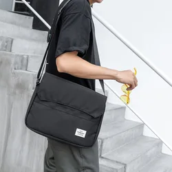 Men's Crossbody Shoulder Bag Large Capacity A4 Magazine Ipad Horizontal Large Size Messenger Bag Tide Version Student Book Bag