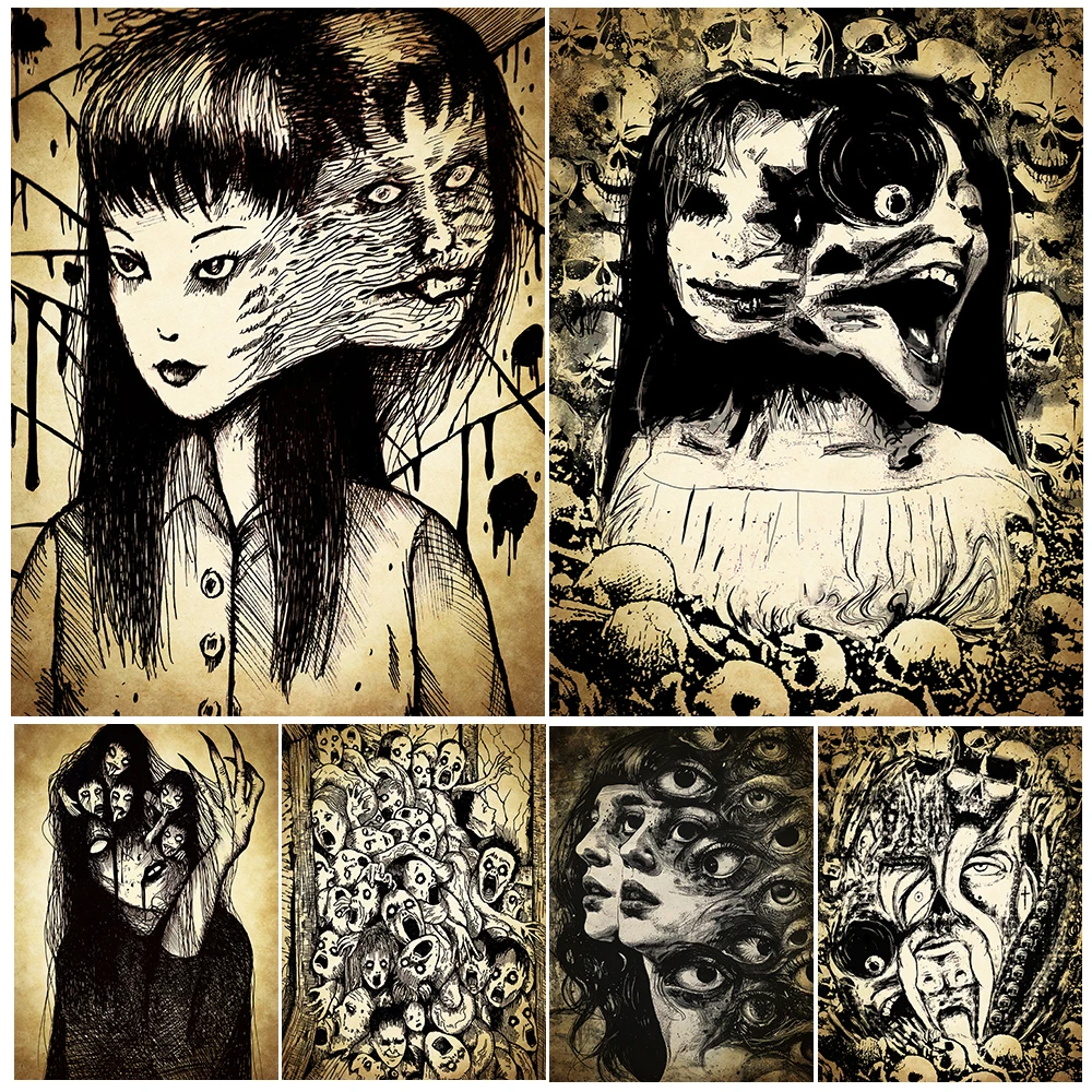 

Inner Demons Of Terror Vintage Wall Art Canvas Painting,The Devil Living In The Body Horror Gothic Art Poster And Print Decor