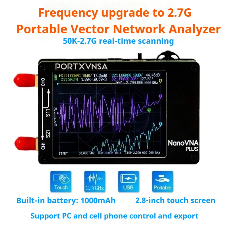 

Upgraded NanoVNA-H PLUS Antenna Analyzer MF HF VHF UHF 50KHz2.7GHz