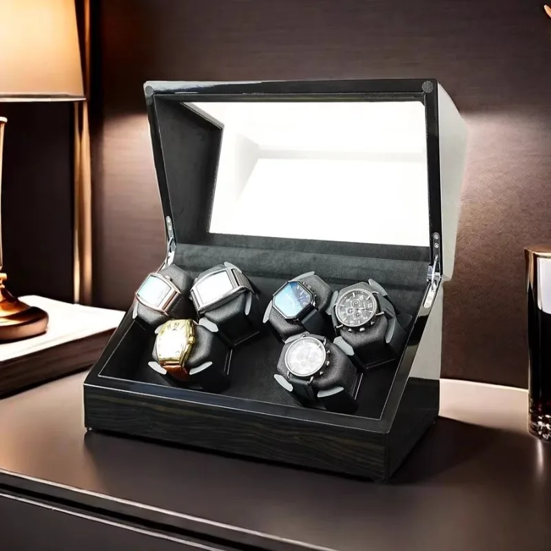 Silent Watch Winder Luxury Wooden Automatic Watch Winders Men Mechanical Wrist Watches Winding Machine Travel Rotating Case