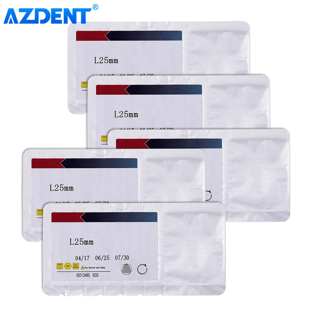 AZDENT 5 Boxes Dental Endodontic Root Canal Files Niti Endo File 25mm X1 X2 X3 Engine Use 3Pcs/Box