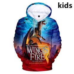 2 to 14 Years Kids Hoodies Wings Of Fire Clothing Boys Girls 3D Print Hoodie Sweatshirt Harajuku Cartoon Jacket Children Clothes