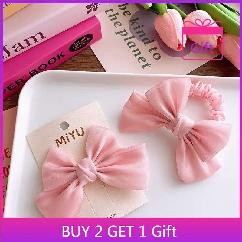 

Korean Soft Tulle 3D Bow Top Clip Girls Non-Slip Bun Hairpin Instagram Fairy Ponytail Holder 2025