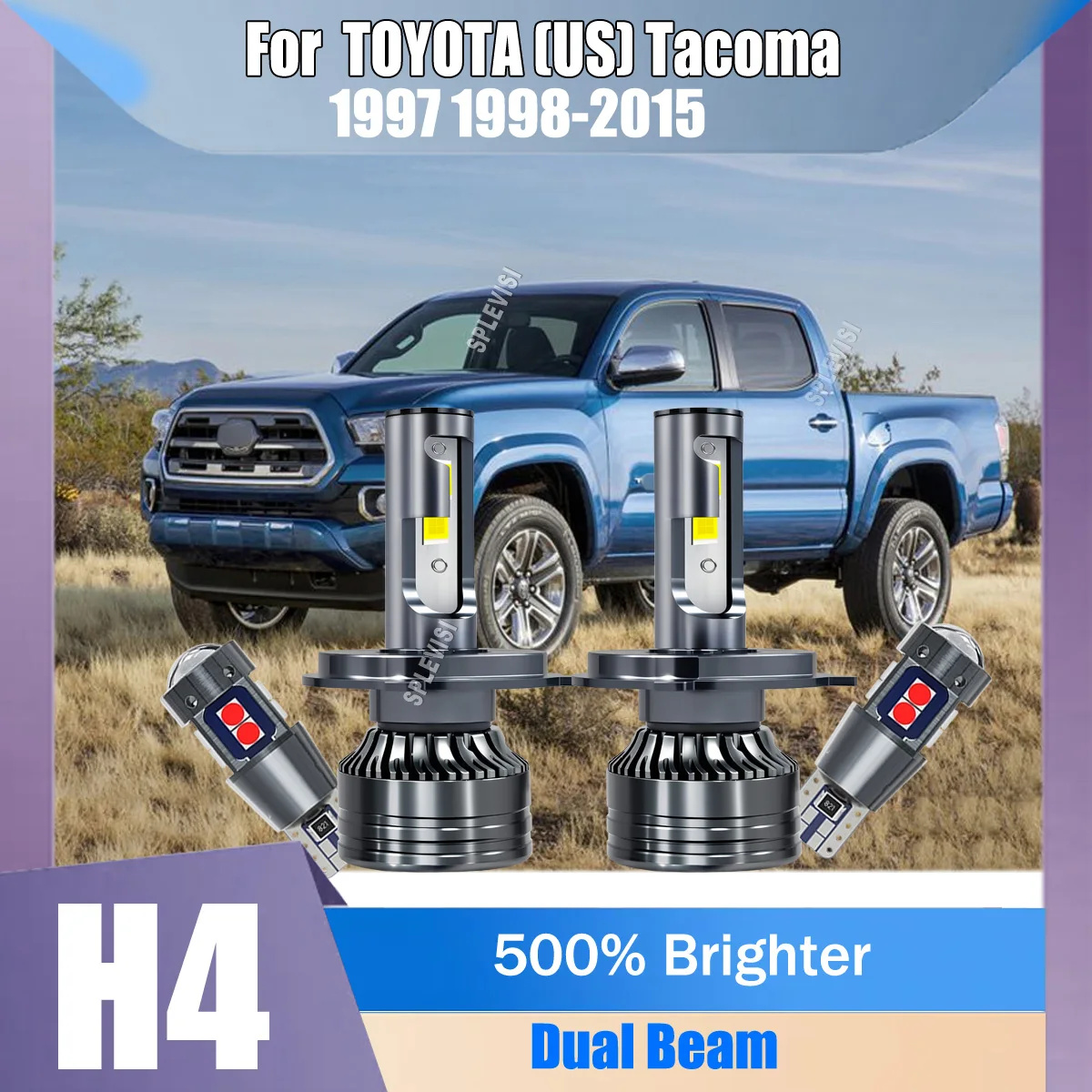 

Plug and Play H4 9003 LED Headlight Bulbs No Flickering High/Low Beam For TOYOTA (US) Tacoma 1997 1998 1999 2000 2001 2002-2015