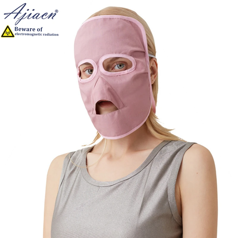 Mascarilla facial con forro de seda de morera, máscara protectora contra radiación electromagnética, para la salud