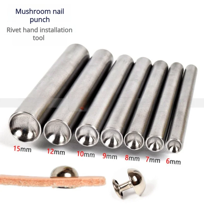

Diy Crafts Round Head Nail Installation Tools Punches Mushroom Nails Rivet Punch Hand-made Molds. Accessories For Handbags Heart