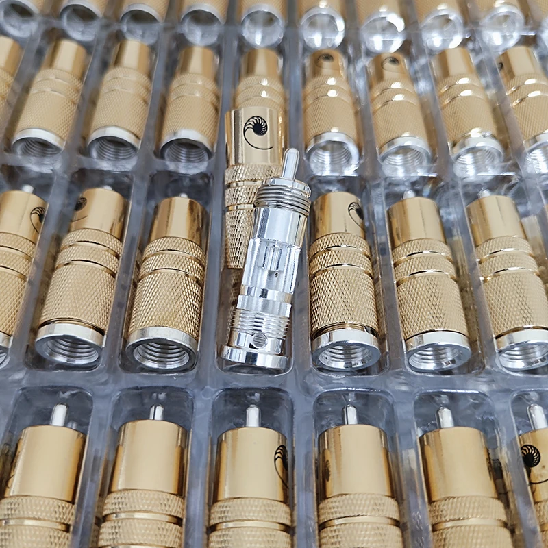 Original CARDAS Silver Plated RCA Lotus Plug Audio Cable Signal Coaxial Cable AV Terminal Block Send Logo Heat Shrink Tube