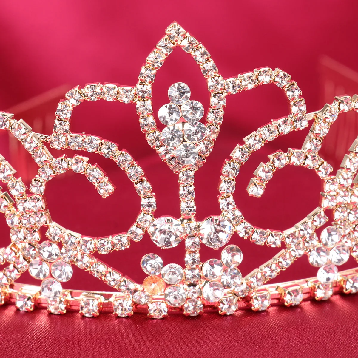 

Hair Accessories Rhinestone Headband Bridal Tiaras for Wedding Crystal Crown Princess Golden Miss