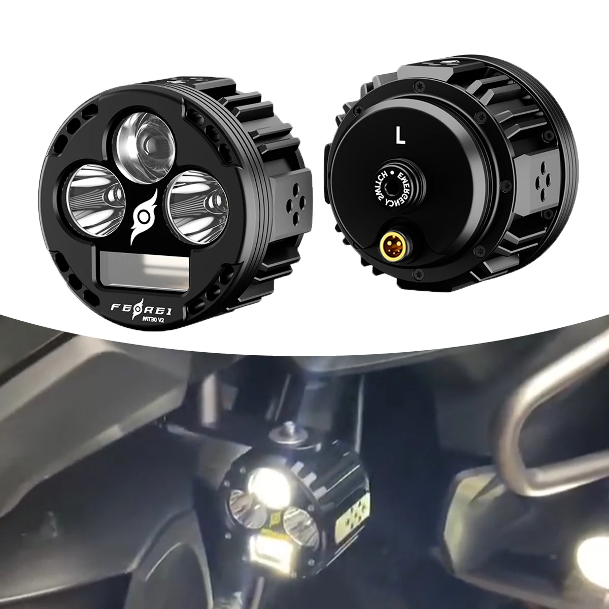 

STLF Ultra Power 180W LED Motorcycle Headlight 15000 Lumens Super Bright Offroad Spotlights 3 Light Modes Mount Brackets 12V Vol