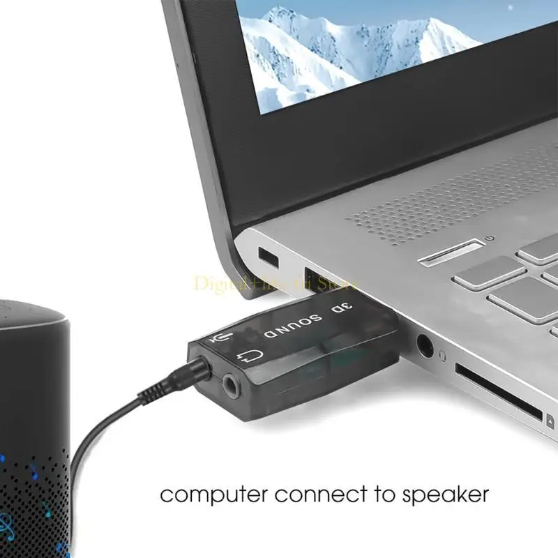 

E06D Mini External Usb to 3.5mm Mic Headphone Stereo Headset Sound Card Adapter for Speaker Karaoke