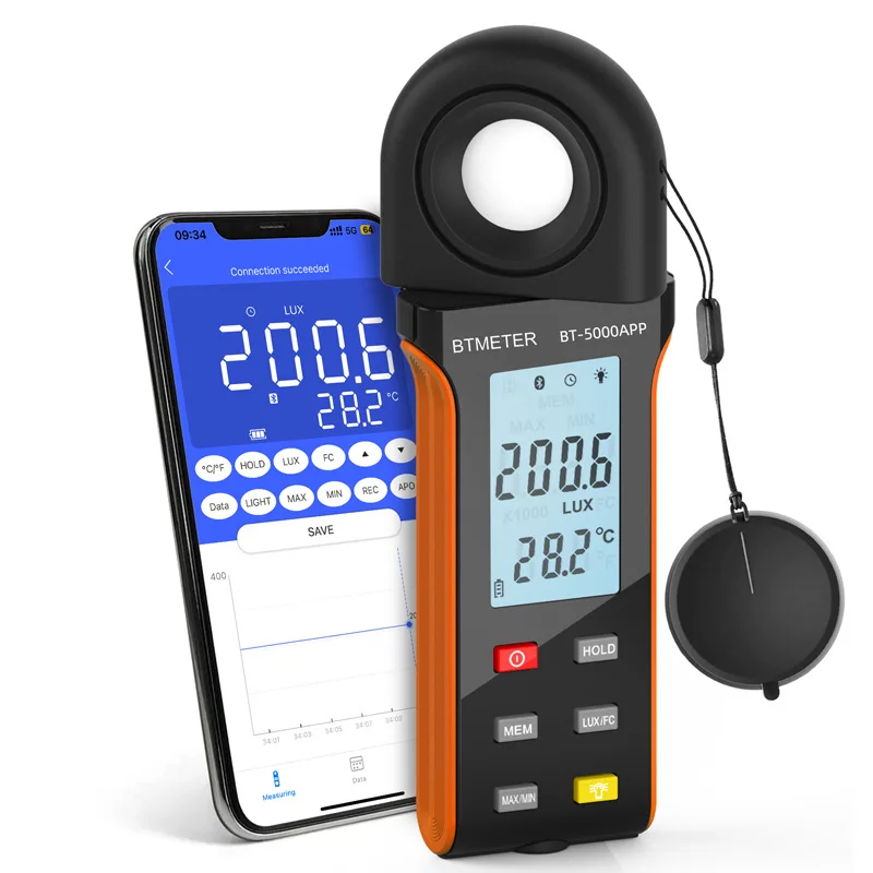 Illuminance Meter, Light Meter, for Lighting Design and Evaluation, High-precision Lumen Test, Illumination Meter, Light Meter